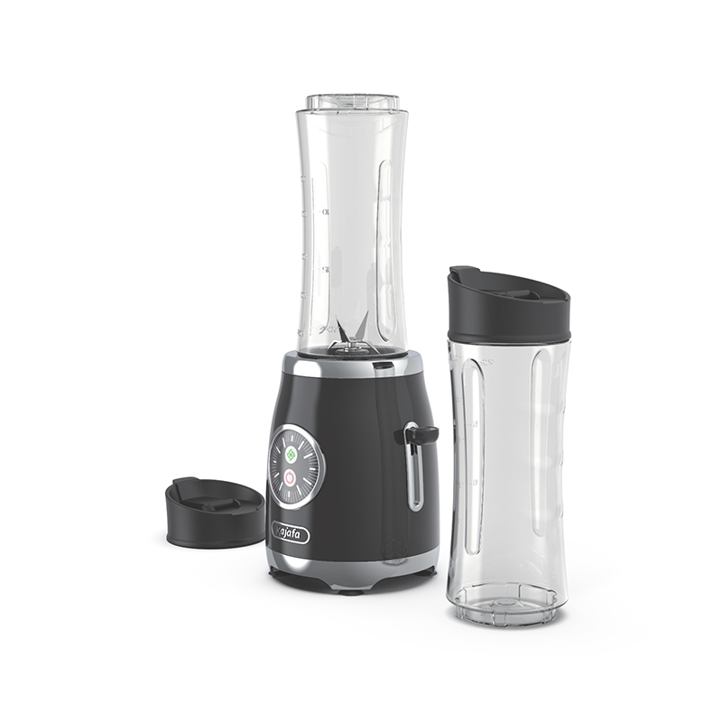 BL399B-P2 Leistungsstarker Smoothie-Mixer mit Pulsfunktion für 2 tragbare Flaschen, persönlicher Mixer für Shakes und Smoothies, Mixer im Retro-Stil mit Reiseflasche, tragbarer Retro-Smoothie-Maker, persönlicher Mixer für Shakes und Smoothies