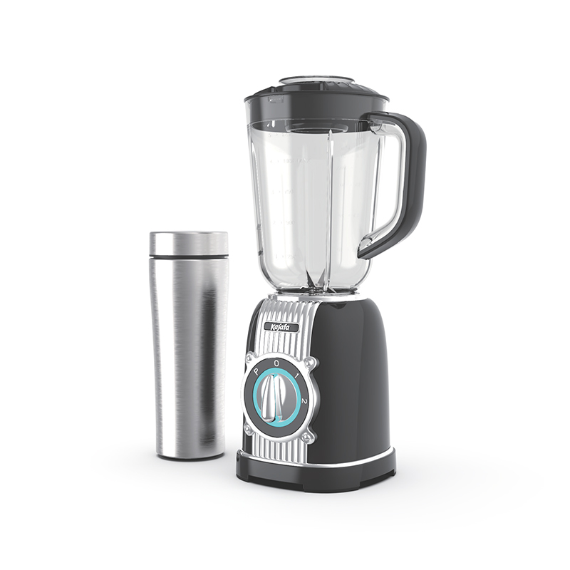 BL486B-P Smoothie-Mixer mit scharfen Klingen, persönlicher Mini-Mixer für Shakes und Smoothies mit 2 einstellbaren Geschwindigkeiten, Mixer für die Küche mit Mixen, SUS-Vakuum-Reisebecher und Kunststoffkrug